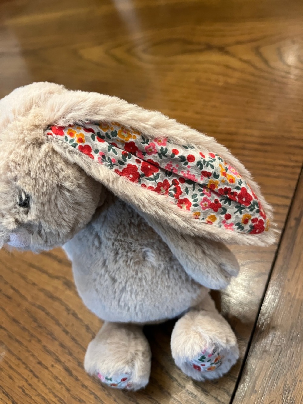 Jellycat Small Blossom Beige Bunny with Floral Ear & Paw Details - Picture 7 of 15